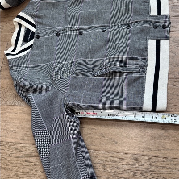 Who What Wear Gray Plaid Bomber Jacket Size 1X - Picture 12 of 14